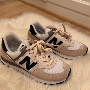 New Balance Cream and Black Sneakers